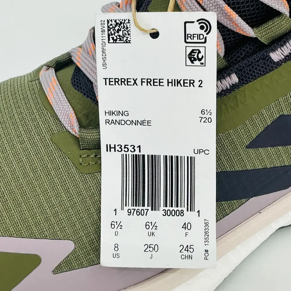Adidas Women's Terrex Free Hiker 2.0 GTX Hiking Shoes Olive Strata IH3531 Size 8